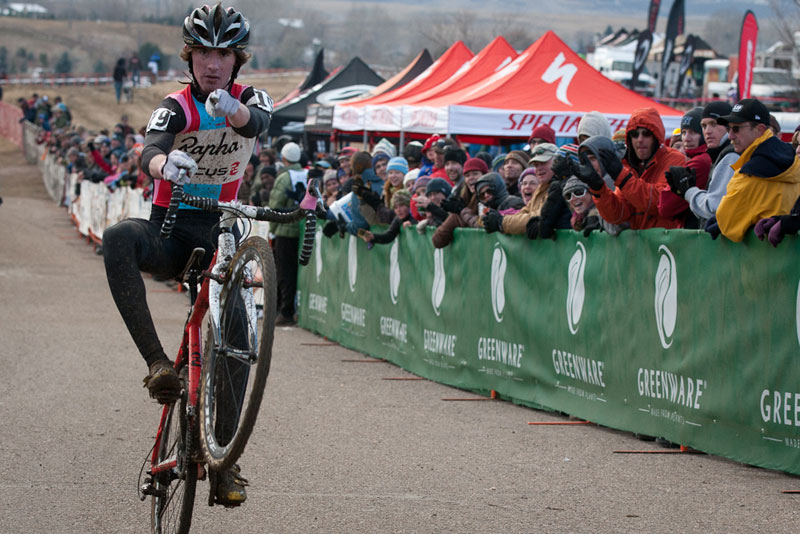 Photo: Zach McDonald in the first lap at World Championships in Hoogerheide.  www.thebicyclestory.com. 